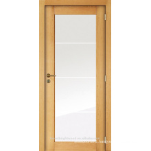 Unfinished interior oak veneered wood glass door design